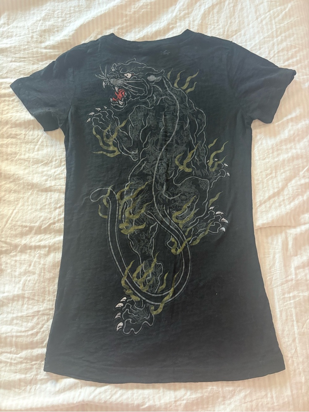 NWOT Y2K Stillen Women's Black Short-Sleeve Tee with Red Script Logo